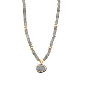 SHAANTI JEWELS  India 18kt Gold Plated Sterling Silver Labradorite Necklace